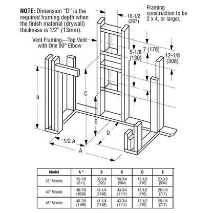 Superior 35 Inch Direct Vent Traditional Gas Fireplace - DRT3035