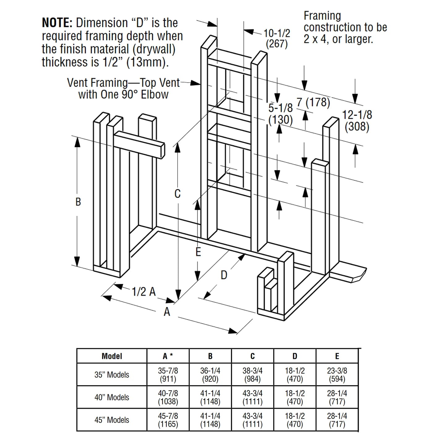 Superior 45 Inch Direct Vent Traditional Gas Fireplace - DRT3045