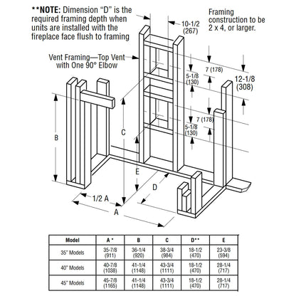 Superior 35 Inch Direct Vent Traditional Gas Fireplace - DRT3535