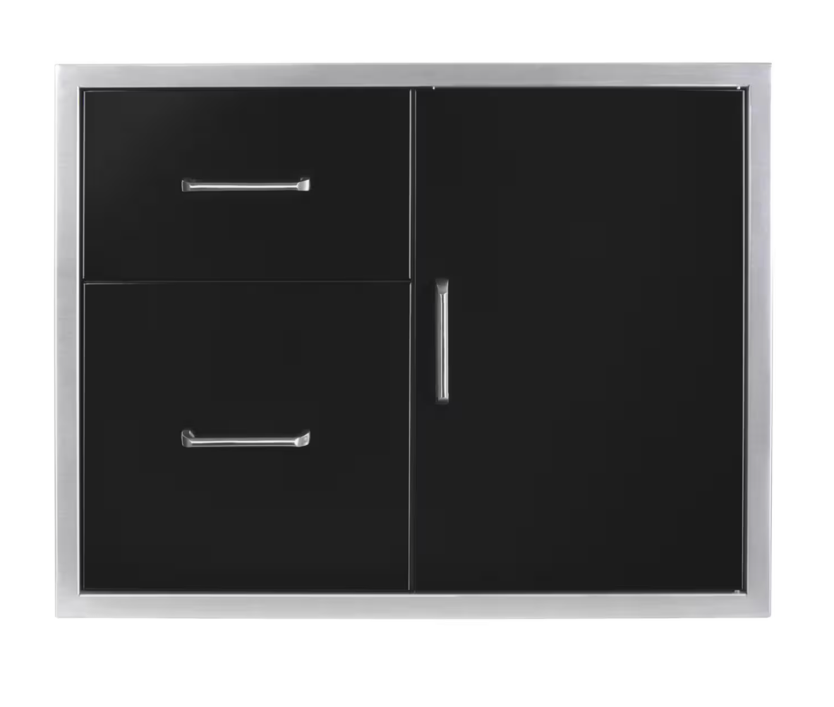 Wildfire Outdoor Living Door/ Drawer Combo 30 x 24 Black - WF-DDWCOMBO3024-BSS