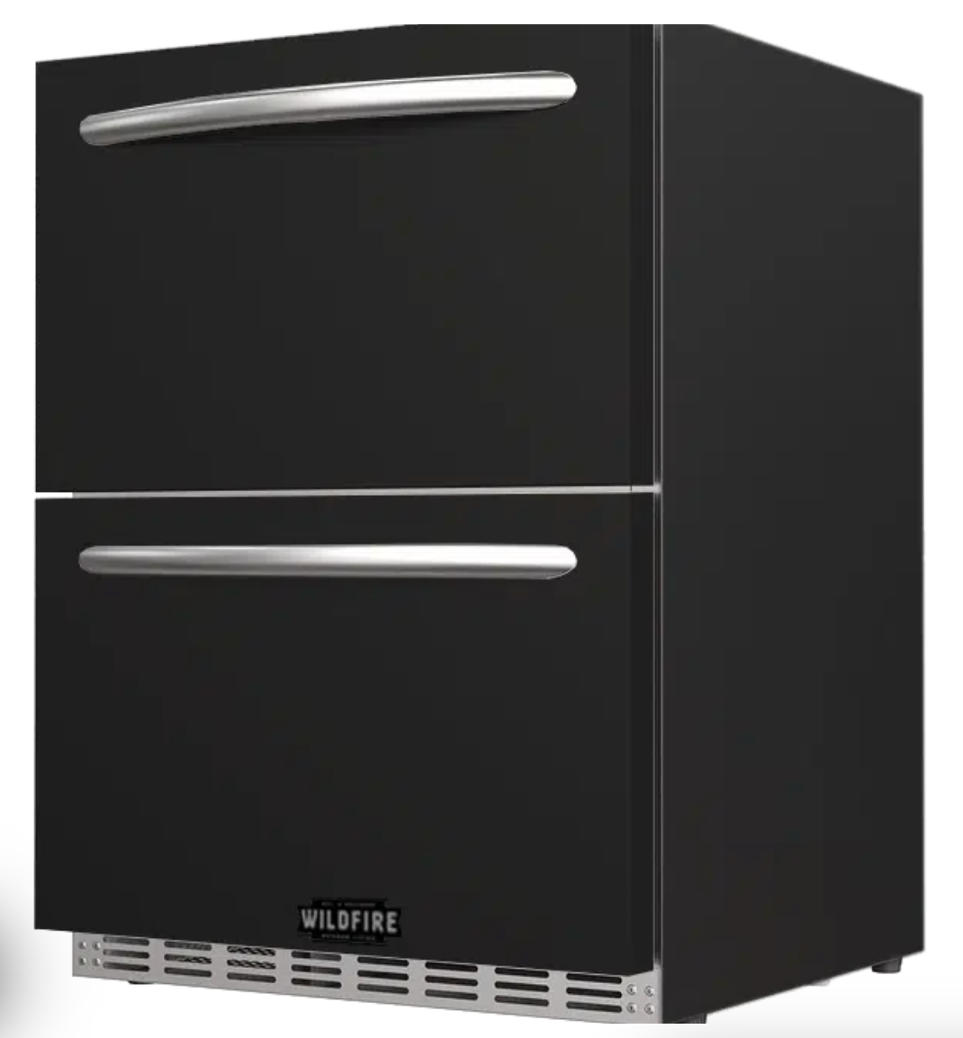 Wildfire Outdoor Living  24" Dual Drawer Black Stainless Steel Fridge Sleeve WFRDD-24SLVBSS