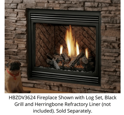 Kingsman 36" Zero Clearance Direct Vent Gas Fireplace - HBZDV3624