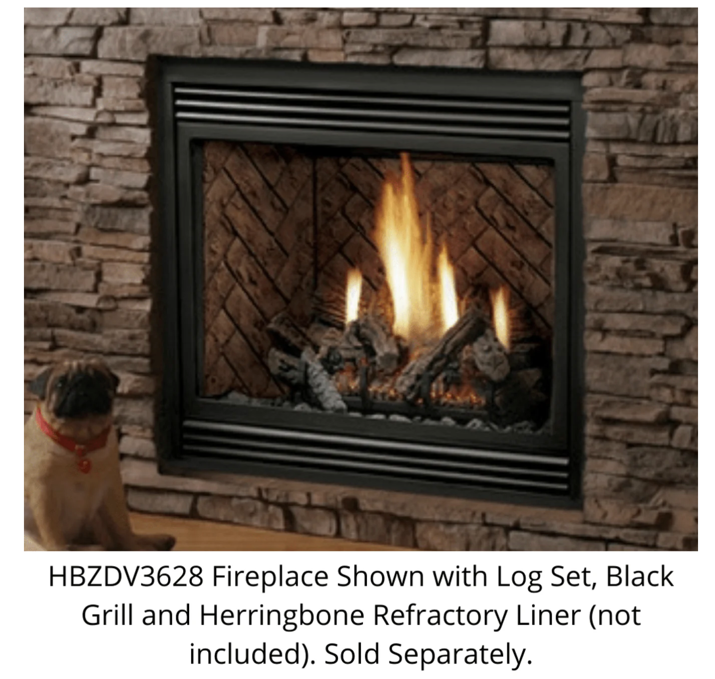 Kingsman 36" Zero Clearance Direct Vent Gas Fireplace - HBZDV3628