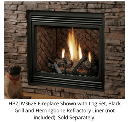 Kingsman 36" Zero Clearance Direct Vent Gas Fireplace - HBZDV3628