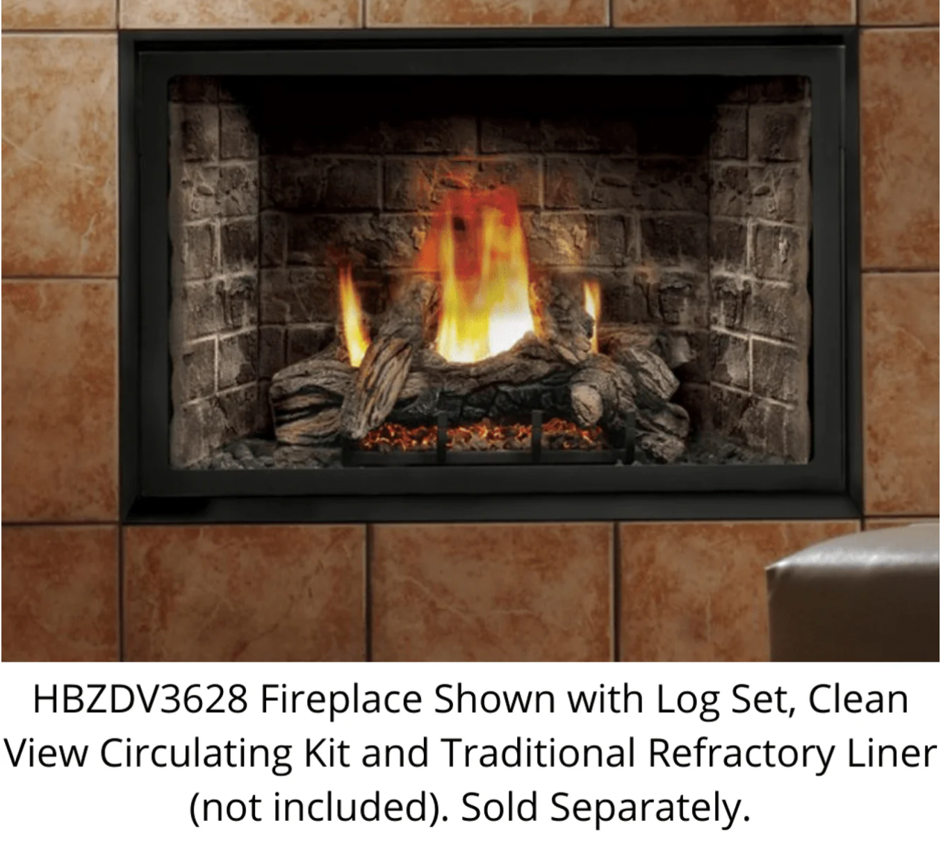 Kingsman 36" Zero Clearance Direct Vent Gas Fireplace - HBZDV3628