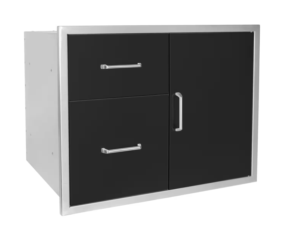 Wildfire Outdoor Living Door/ Drawer Combo 30 x 24 Black - WF-DDWCOMBO3024-BSS