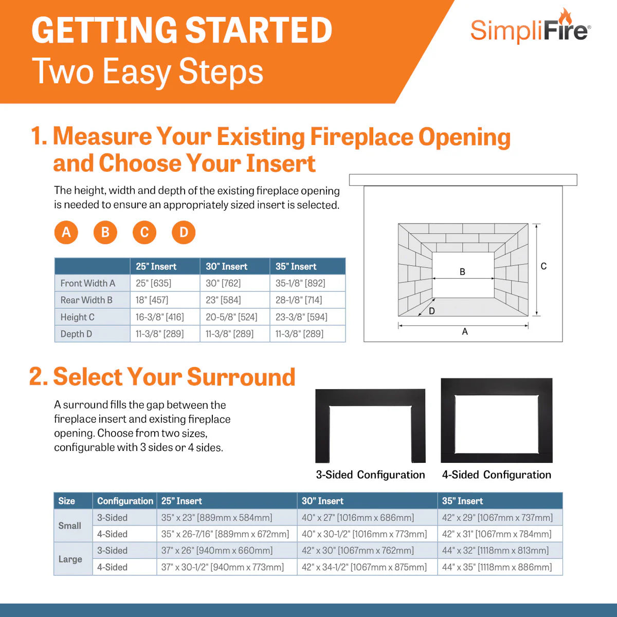 Simplifire 25" Electric Insert SF-INS25