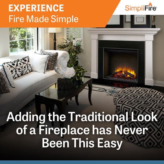 SimpliFire Built-In 30 inch Electric Fireplace SF-BI30-EB