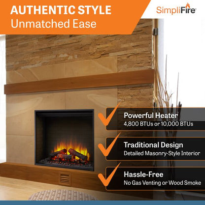 SimpliFire Built-In 36" Electric Fireplace SF-BI36-EB