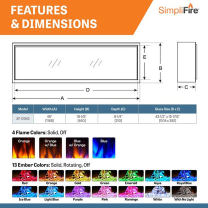 Simplifire Forum 43" Outdoor Electric Fireplace SF-OD43