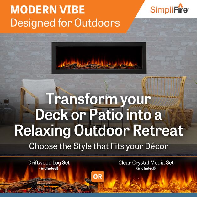 Simplifire Forum 55" Outdoor Electric Fireplace SF-OD55