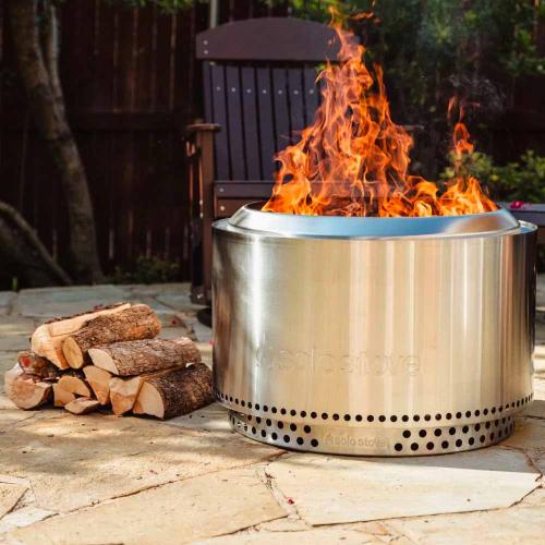 Solo Stove Canyon Smokeless Fire Pit Bundle In Stainless Steel - SSCYN-SD-2-SHELTER