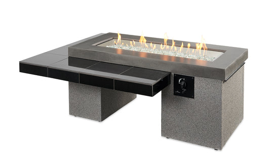 The Outdoor GreatRoom Company Uptown Iroko Gas Fire Pit Table - UPT-1242-IRO-NG