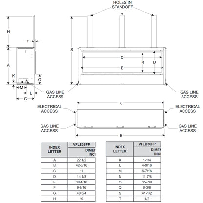 Empire Boulevard 36 Inch Linear Contemporary Vent Free IP Fireplace - VFLB36FP90