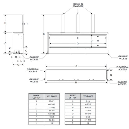 Empire Boulevard 60 Inch Linear Contemporary Vent Free Fireplace - VFLB60FP90