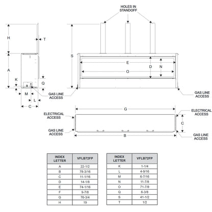 Empire Boulevard 72 Inch Linear Contemporary Vent Free Fireplace - VFLB72FP90