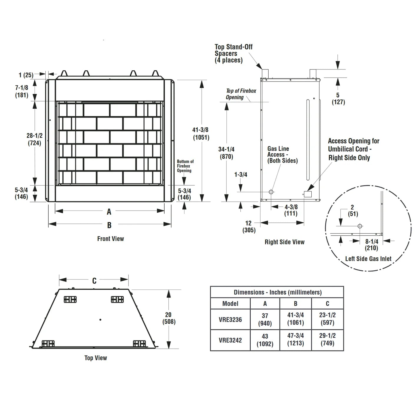 Superior 36 Inch Vent Free Outdoor Gas Fireplace - VRE3236