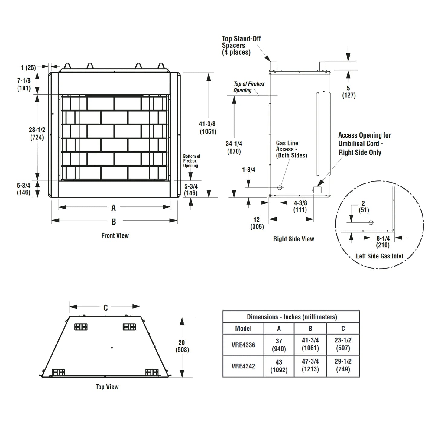 Superior 36 Inch Vent Free Outdoor Gas Fireplace - VRE4336