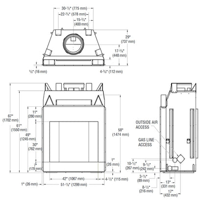 Superior 42 Inch Outdoor Wood Fireplace, Masonry - WRE6042