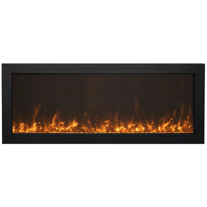 Amantii Panorama Slim and Deep Full View Smart Electric Fireplace with Glass Media Kit