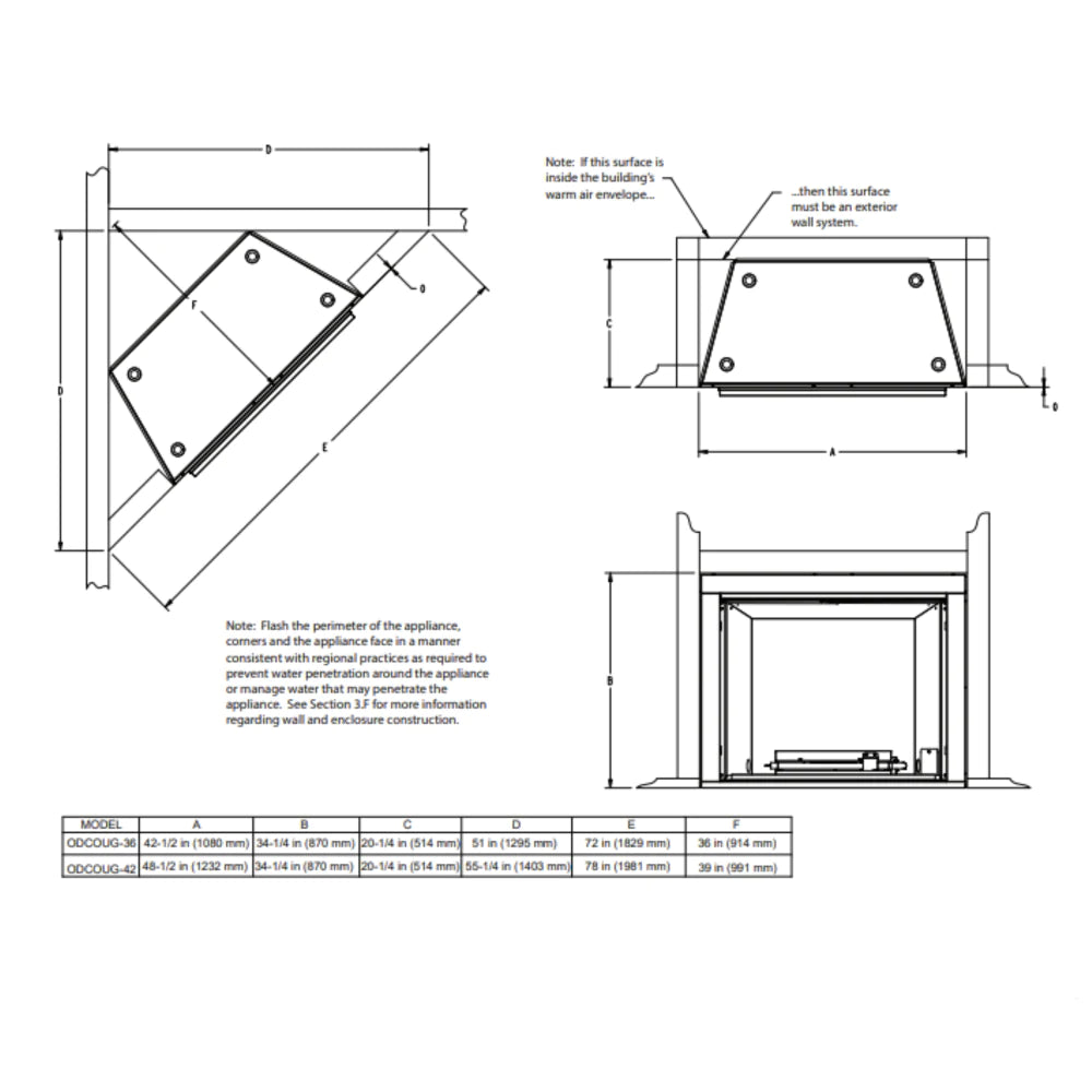 Majestic Courtyard 36 Traditional Outdoor Gas Fireplace - ODCOUG-36