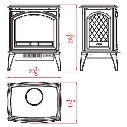 Amantii  Lynwood Series Electric Freestanding Stove with 10pc Birch Log Media Kit