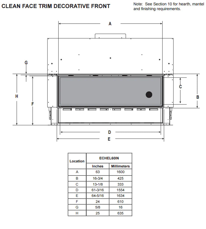 Majestic Echelon II 60 Linear Direct Vent Gas Fireplace - ECHEL60IN-C