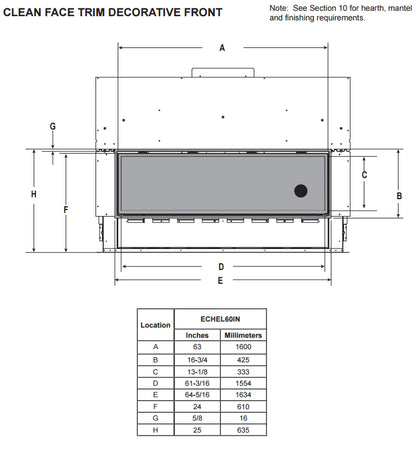 Majestic Echelon II 60 Linear Direct Vent Gas Fireplace - ECHEL60IN-C