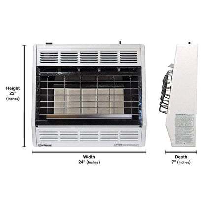 Empire Vent-Free Heater, VF Infrared, Manual 3-Heat Settings, 30,000 Btu - White