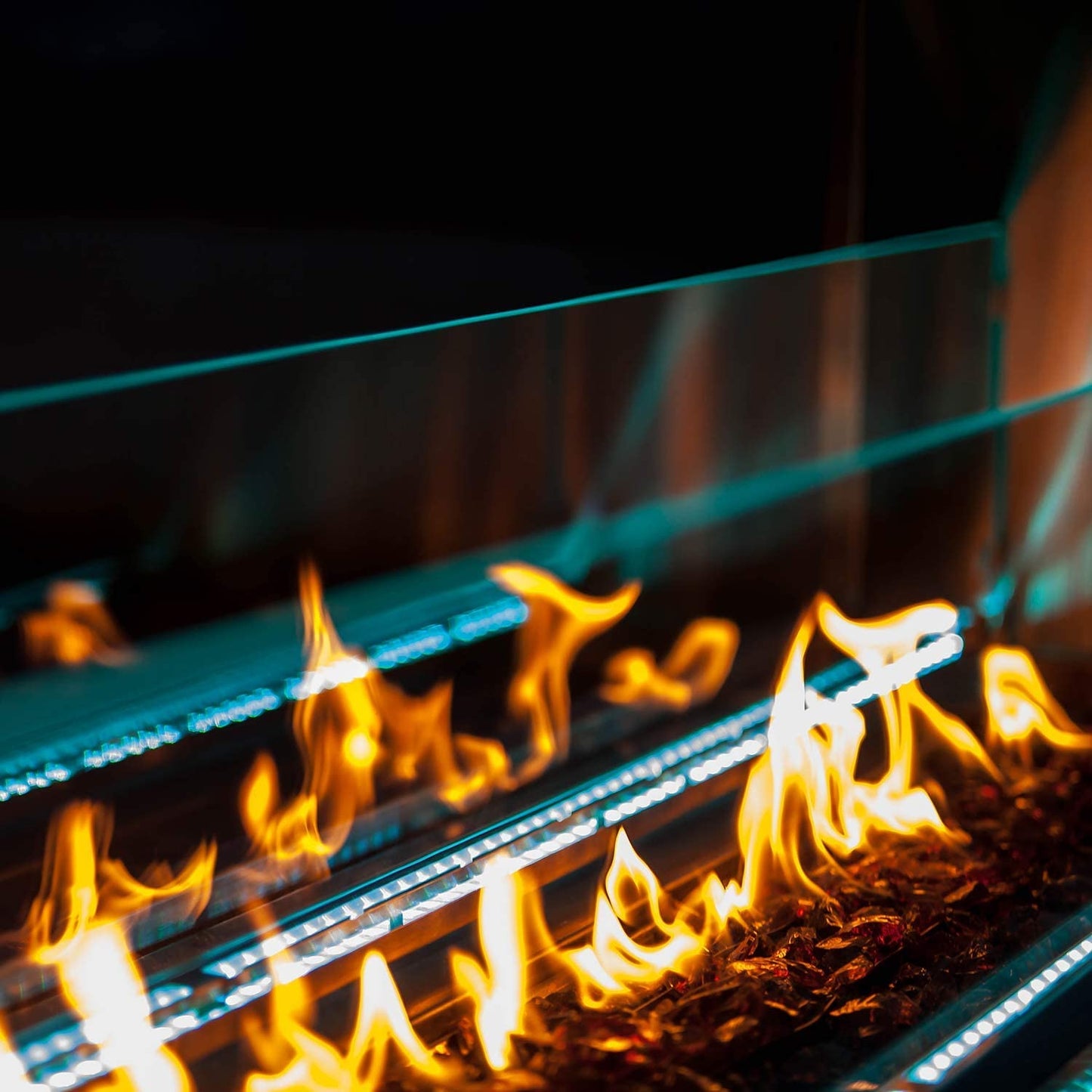 Firegear Gas Fireplace Kalea Bay  Fireplace with LED Lights and Fireglass (NG)