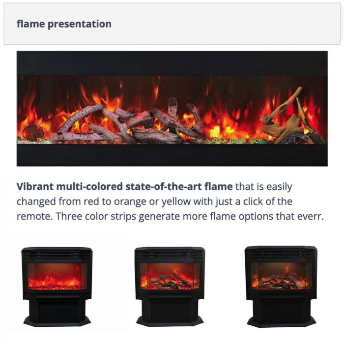 Amantii 26" Electric Freestanding Stove with 10pc Oak Log Media Kit- FS-26-922-LUMINA