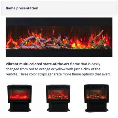 Amantii 26" Electric Freestanding Stove with 10pc Oak Log Media Kit- FS-26-922-LUMINA