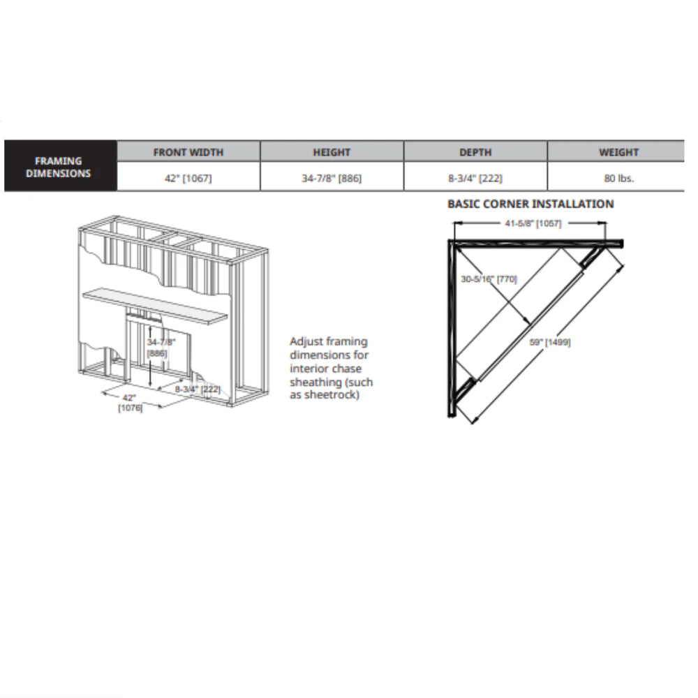 SimpliFire Inception 36" Electric Fireplace SF-INC36