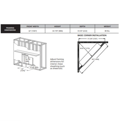 SimpliFire Inception 36" Electric Fireplace SF-INC36