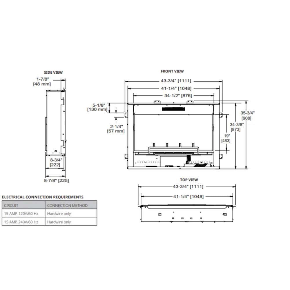 SimpliFire Inception 36" Electric Fireplace SF-INC36