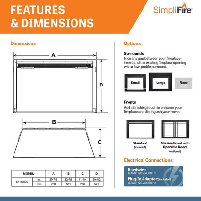 Simplifire 30" Electric Insert SF-INS30