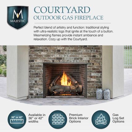 Majestic Courtyard 36 Traditional Outdoor Gas Fireplace - ODCOUG-36