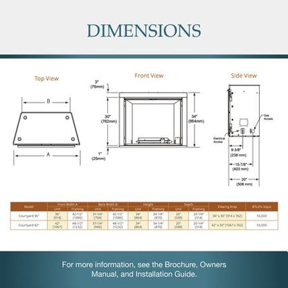 Majestic Courtyard 36 Traditional Outdoor Gas Fireplace - ODCOUG-36