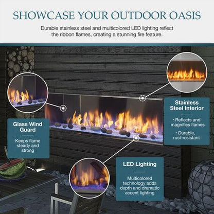 Majestic Lanai 48 Inch Outdoor Linear Gas Fireplace - ODLANAIG-48