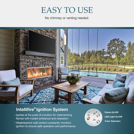 Majestic Lanai 48 Inch Outdoor Linear Gas Fireplace - ODLANAIG-48