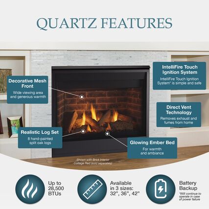 Majestic Quartz 42 Direct Vent Gas Fireplace - QUARTZ42