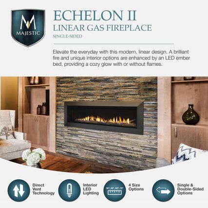 Majestic Echelon II 36 Linear Direct Vent Gas Fireplace - ECHEL36IN-C