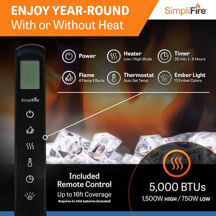 SimpliFire Scion Face Linear Electric Fireplace - SF-SC