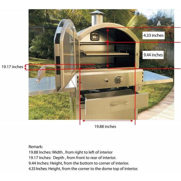 Summerset Pizza Oven / Built-In or Countertop / Stainless Steel, Bake, Roast / SS-OVBI-NG, SS-OVBI-LP