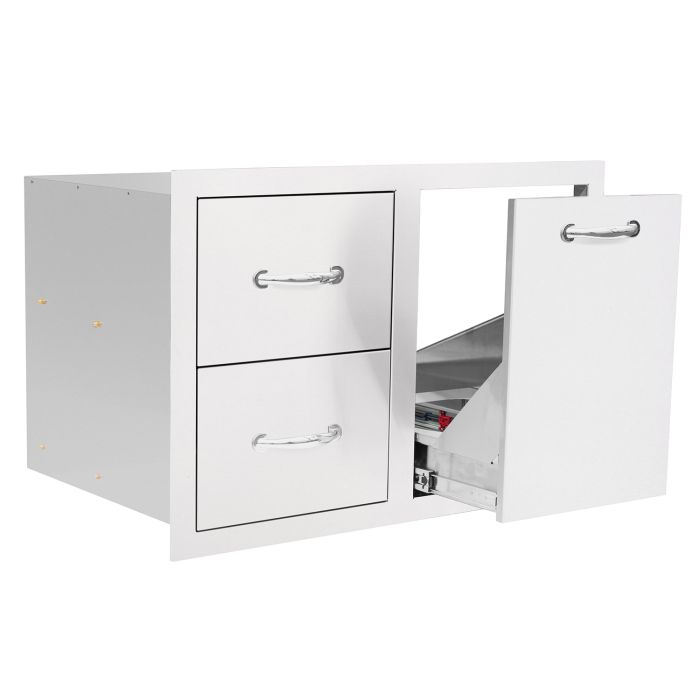 Summerset 33" 2-Drawer & Vented LP Tank Pullout Drawer Combo-SSDC2-33LP