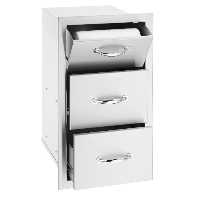 Summerset Vertical Double Drawer & Paper Towel Holder Combo, 17.75x30.325-Inch-SSTDC-17