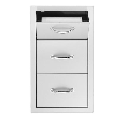 Summerset 17" Vertical 2-Drawer & Paper Towel Holder Combo Masonry-SSTDC-17M