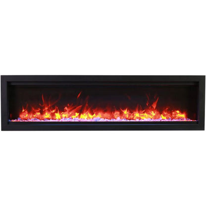 Amantii Symmetry Lumina Electric Fireplace with Real Glass and Oak Log Media Kit