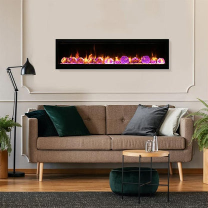 Amantii Symmetry Lumina Electric Fireplace with Real Glass and Oak Log Media Kit