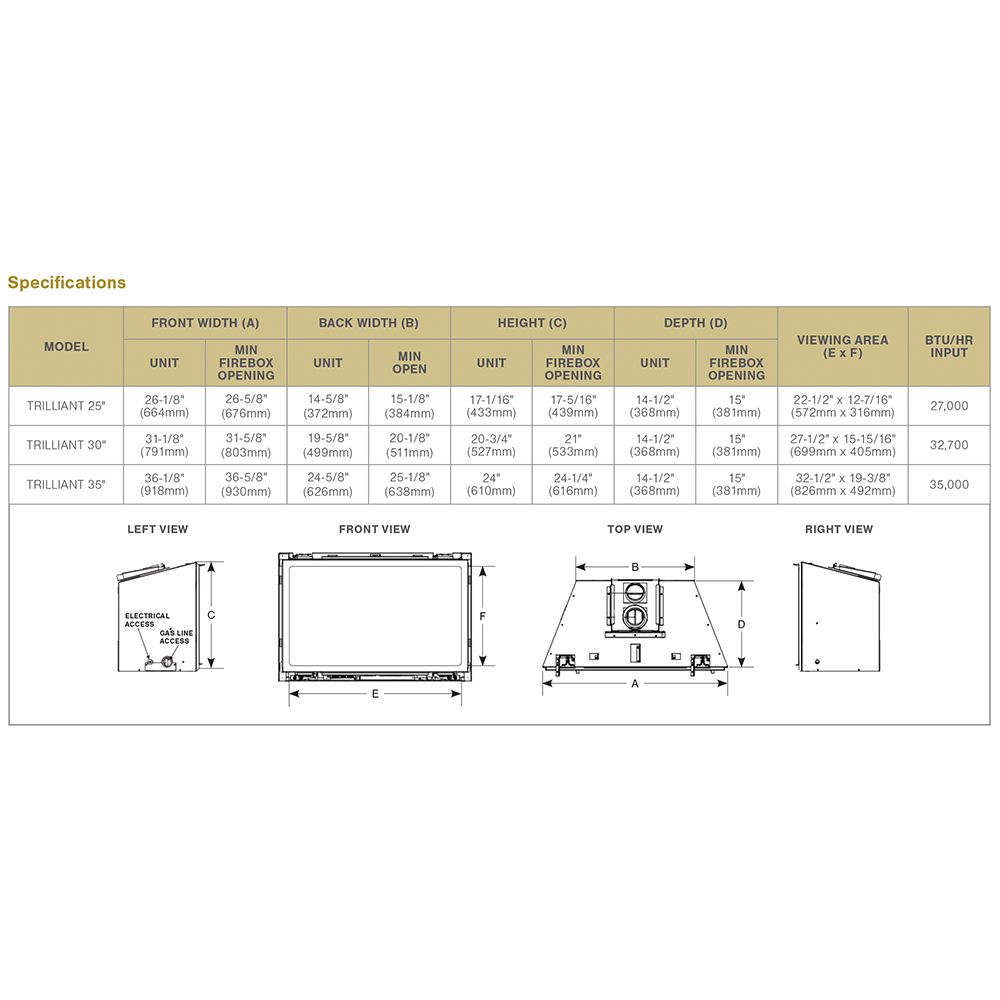 Majestic Trilliant 30" Direct Vent Gas Insert - TRILLIANT30